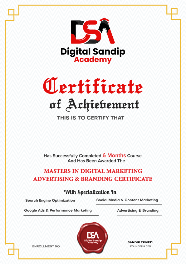 DSA Masters Certificate